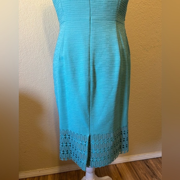 Antonio Melani Beatrice Sheath Dress Knee Length Sleeveless Cocktail Teal Size 6 - Picture 5 of 10